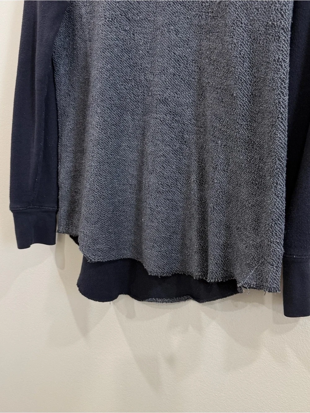 American Eagle Outfitters Two-Tone Black & Charcoal Crewneck Sweater